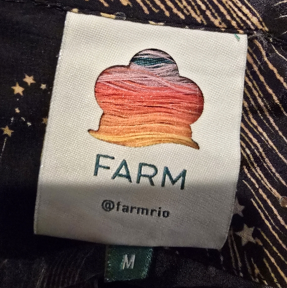 Farm Rio Black Golden Foliage Pajama Buttondown Shirt - Picture 5 of 8